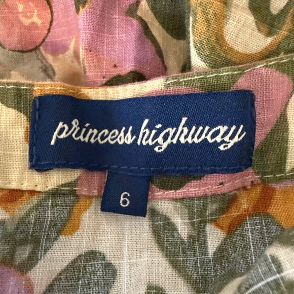 Princess Highway Button A-Line Dress Size 6 Tiger Jungle Organic Cotton Pocket - Picture 9 of 11
